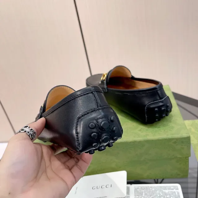 Gucci Horsebit 1955 Preto Bege Couro GG Monogram Alça Web Loafer 3