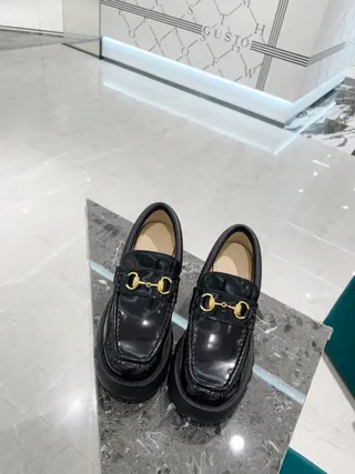 Gucci Horsebit 1955 Mocassins de Couro Patentado Preto 3