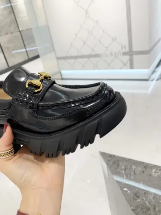 Gucci Horsebit 1955 Mocassins de Couro Patentado Preto 9