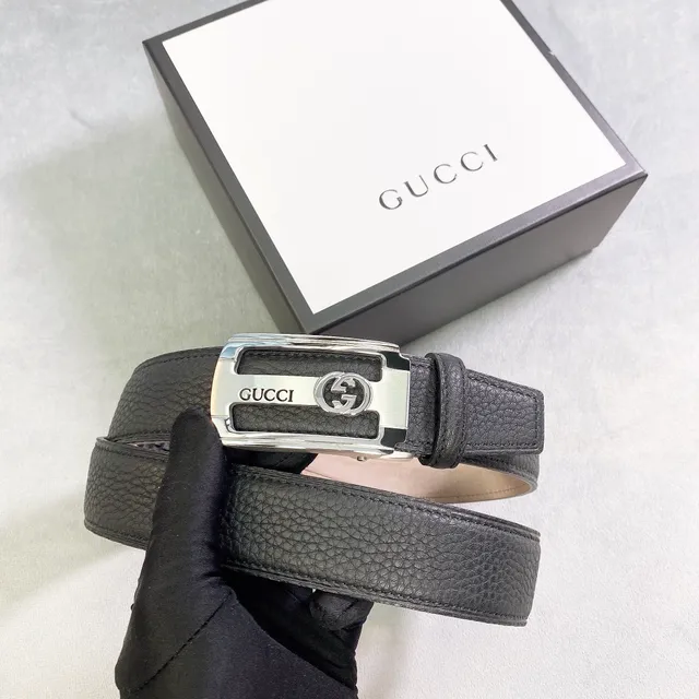 Gucci Horsebit 1955 Black Pebbled Leather Belt 2