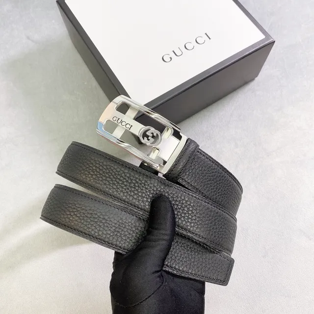 Gucci Horsebit 1955 Black Pebbled Leather Belt 3