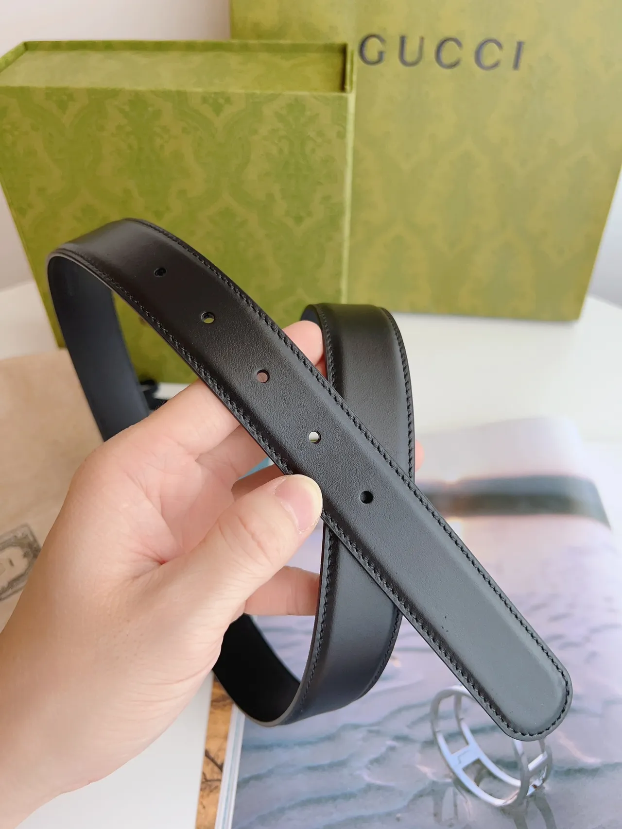 Gucci Horsebit 1955 Black Silver Smooth Buckle Leather Belt 9