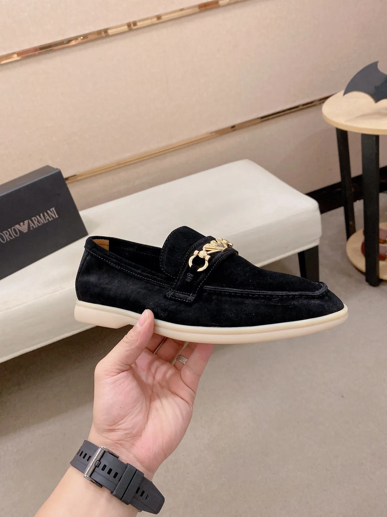 Gucci Horsebit 1955 কালো সুয়েড লোফার 5