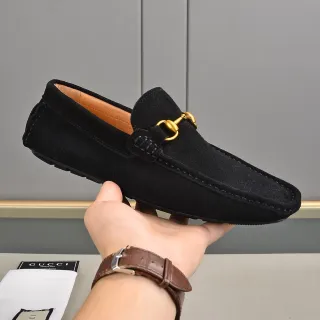Gucci Horsebit 1955 黑色麂皮乐福鞋