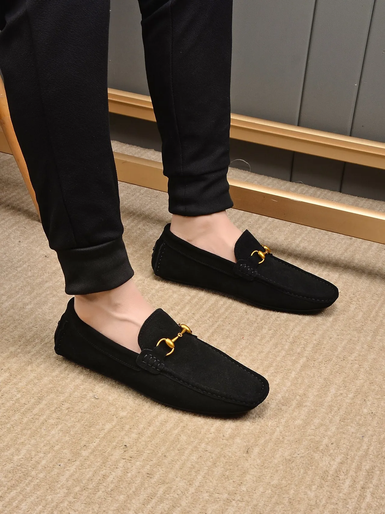 Gucci Horsebit 1955 Black Suede Loafers 3