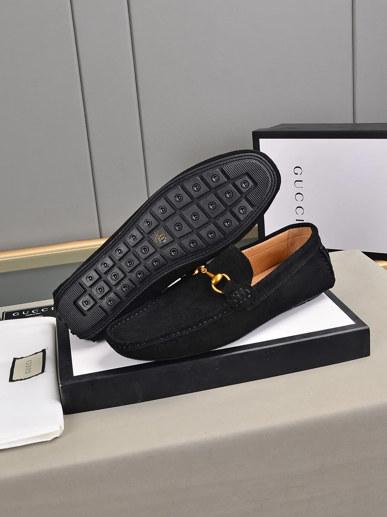 Gucci Horsebit 1955 Black Suede Loafers 5
