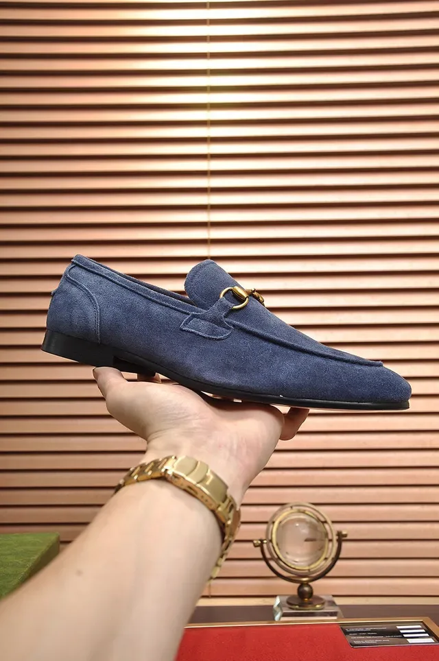 Gucci Horsebit 1955 Mocassins en daim bleu 7