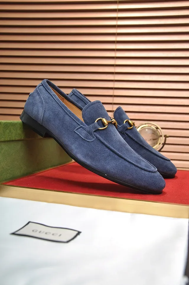 Gucci Horsebit 1955 Mocassins en daim bleu 9