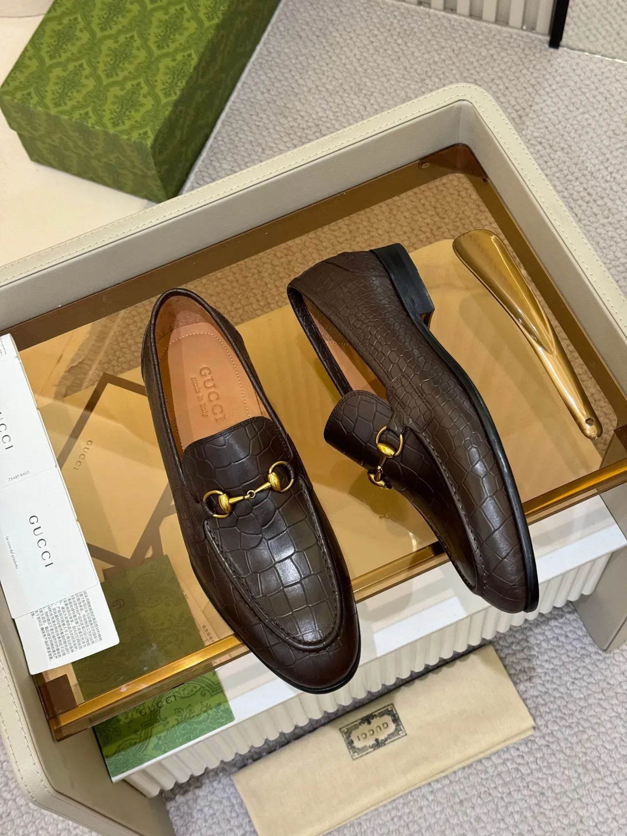 Gucci Horsebit 1955 Brown Crocodile-Embossed Leather Loafer 5