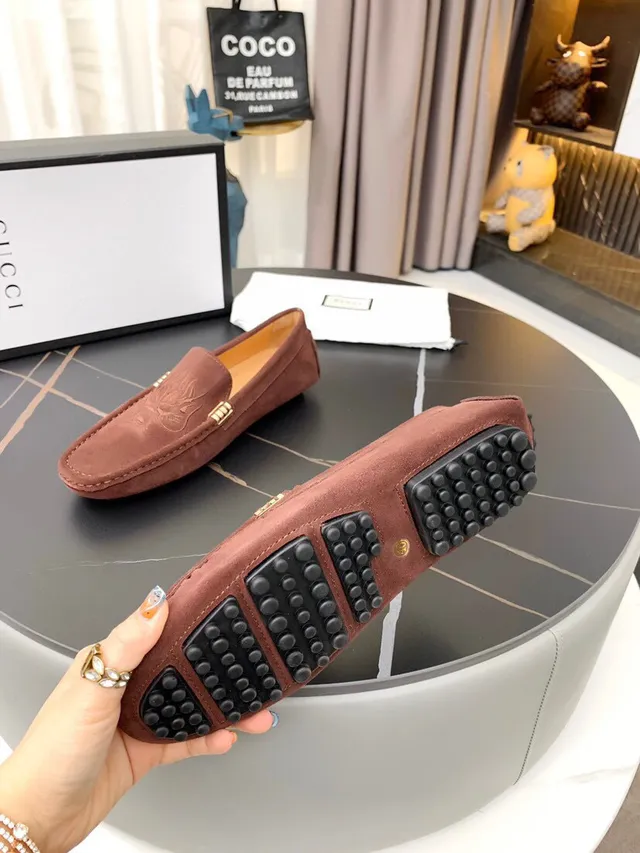 Gucci Horsebit 1955 Brown Suede Dragon Motif Loafers 3