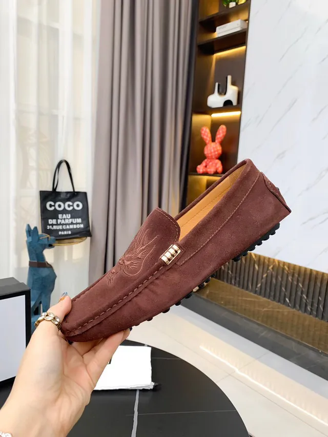 Gucci Horsebit 1955 Brown Suede Dragon Motif Loafers 7