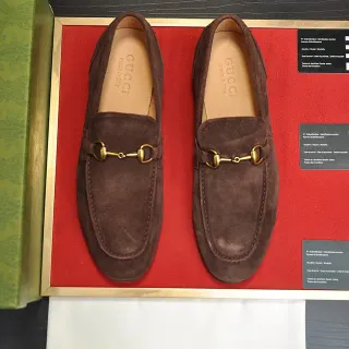 Gucci Horsebit 1955 棕色麂皮乐福鞋