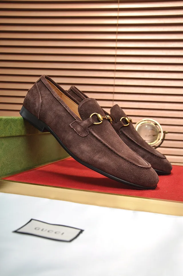 Gucci Horsebit 1955 Brown Suede Loafers 9