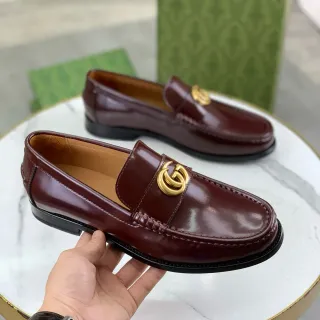 Gucci Horsebit 1955 बर्गंडी पॉलिश्ड लेदर लोफर