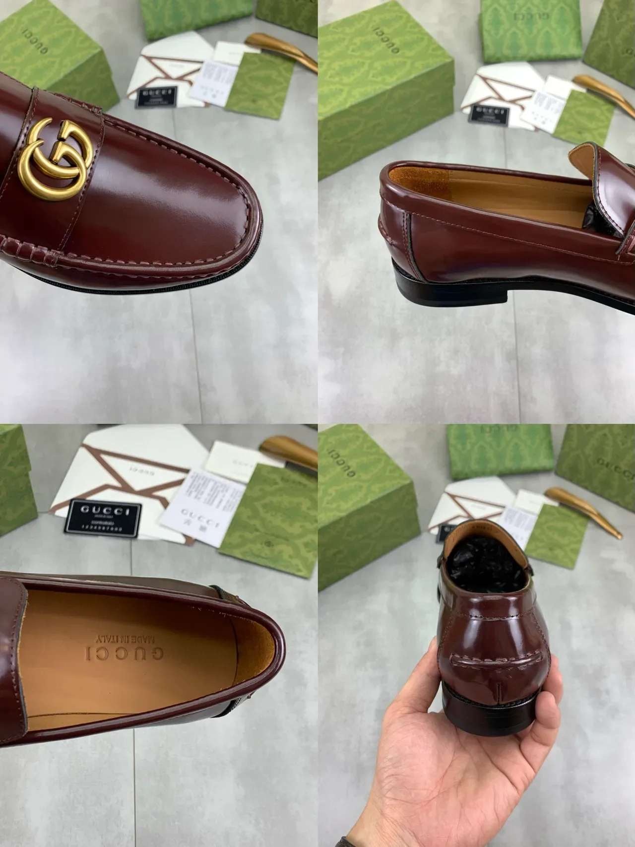 Gucci Horsebit 1955 Burgundy Polished Leather Loafers 2