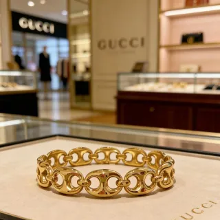 Gucci Horsebit 1955 Pulsera de eslabones entrelazados de tono dorado