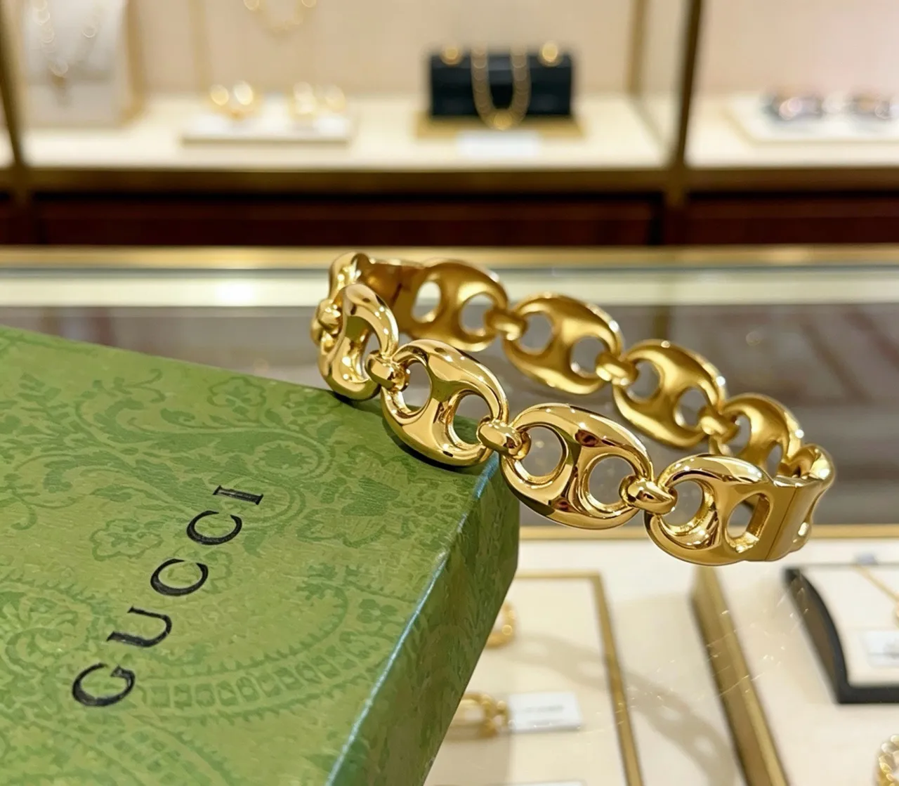 Gucci Horsebit 1955 Gold-Tone Interlocking Link Bracelet 7