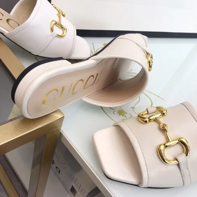 Gucci Horsebit 1955 হালকা গোলাপি চামড়া Horsebit Buckle স্লিপার 4