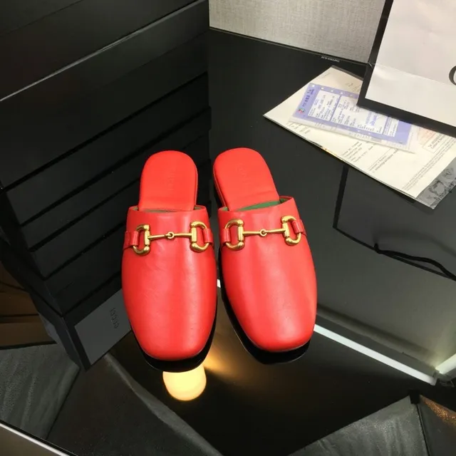 Gucci Horsebit 1955 Red Gold Leather Buckle Casual Shoes 2