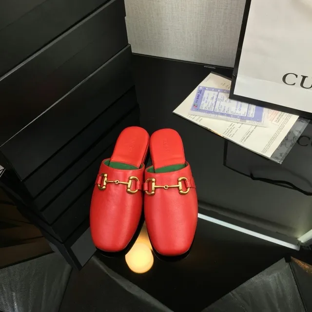 Gucci Horsebit 1955 Red Gold Leather Buckle Casual Shoes 3