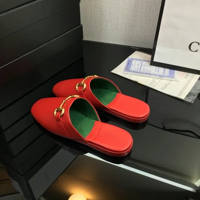 Gucci Horsebit 1955 Red Gold Leather Buckle Casual Shoes 4