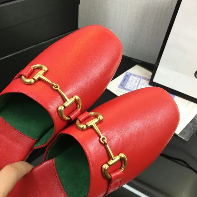 Gucci Horsebit 1955 Red Gold Leather Buckle Casual Shoes 5