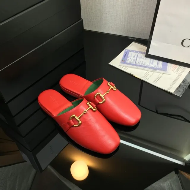 Gucci Horsebit 1955 Red Gold Leather Buckle Casual Shoes 6