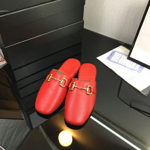 Gucci Horsebit 1955 Red Gold Leather Buckle Casual Shoes 7