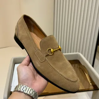 Gucci Horsebit 1955 棕色麂皮乐福鞋