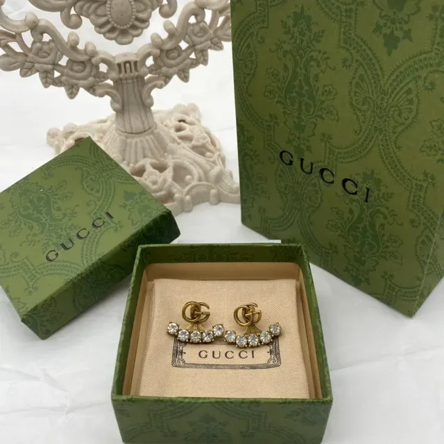 Gucci Interlocking G Gold-Tone Beaded Stud Earrings 2