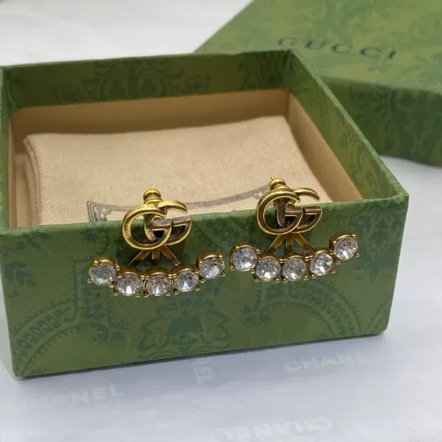 Gucci Interlocking G Gold-Tone Beaded Stud Earrings 3