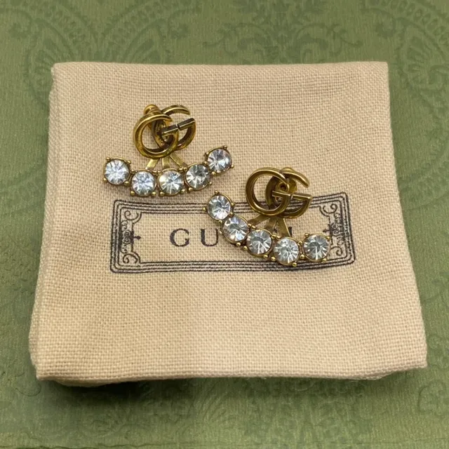 Gucci Interlocking G Gold-Tone Beaded Stud Earrings 6