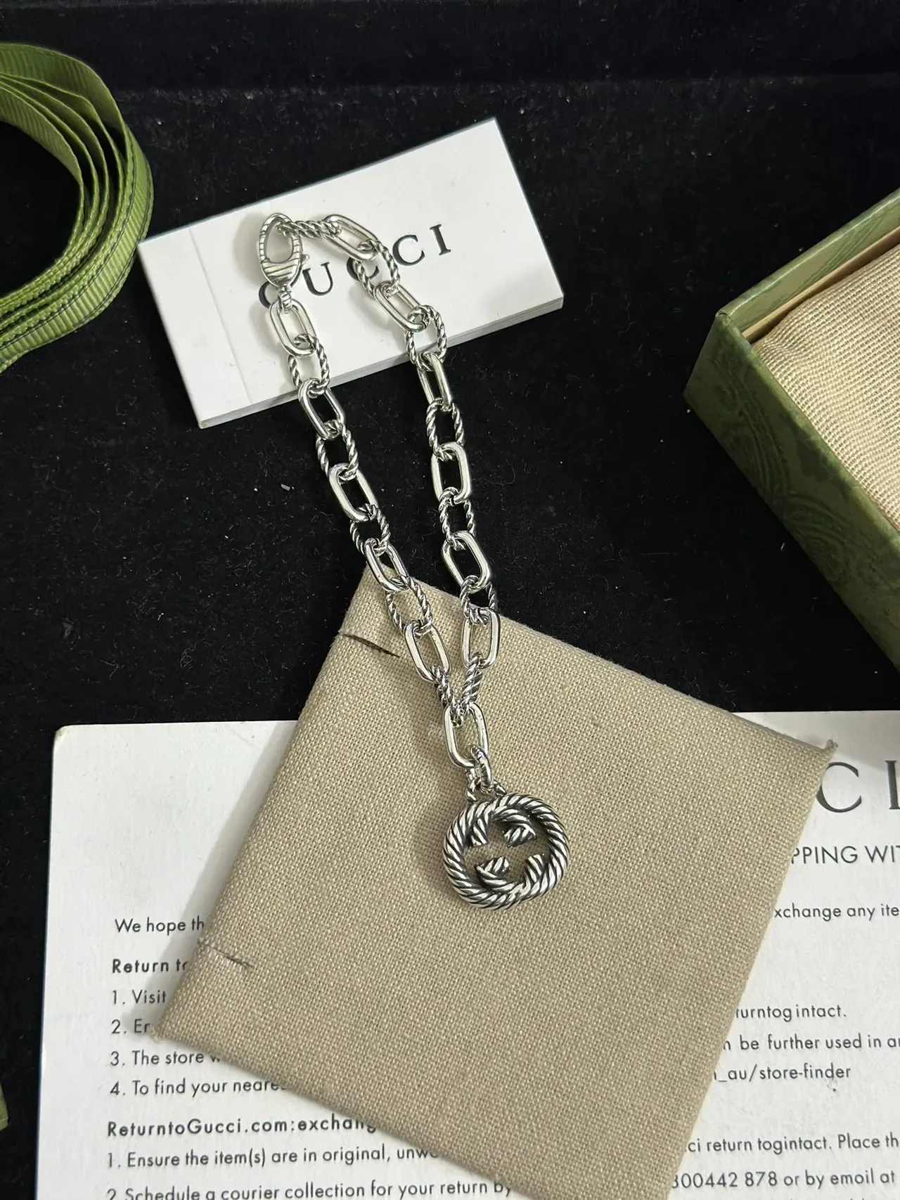 Gucci Interlocking G Twisted Rope-Link Silver Bracelet 2