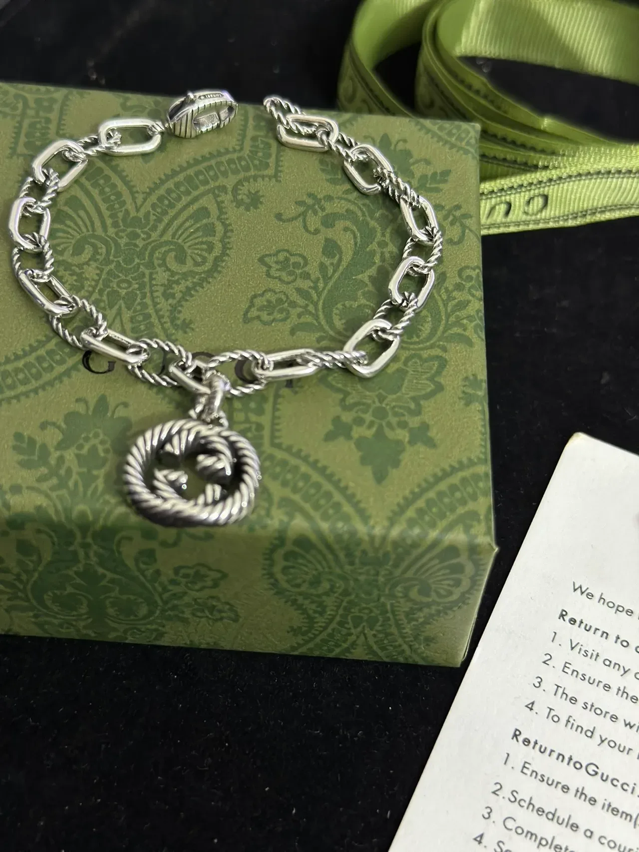 Gucci Interlocking G Twisted Rope-Link Silver Bracelet 6