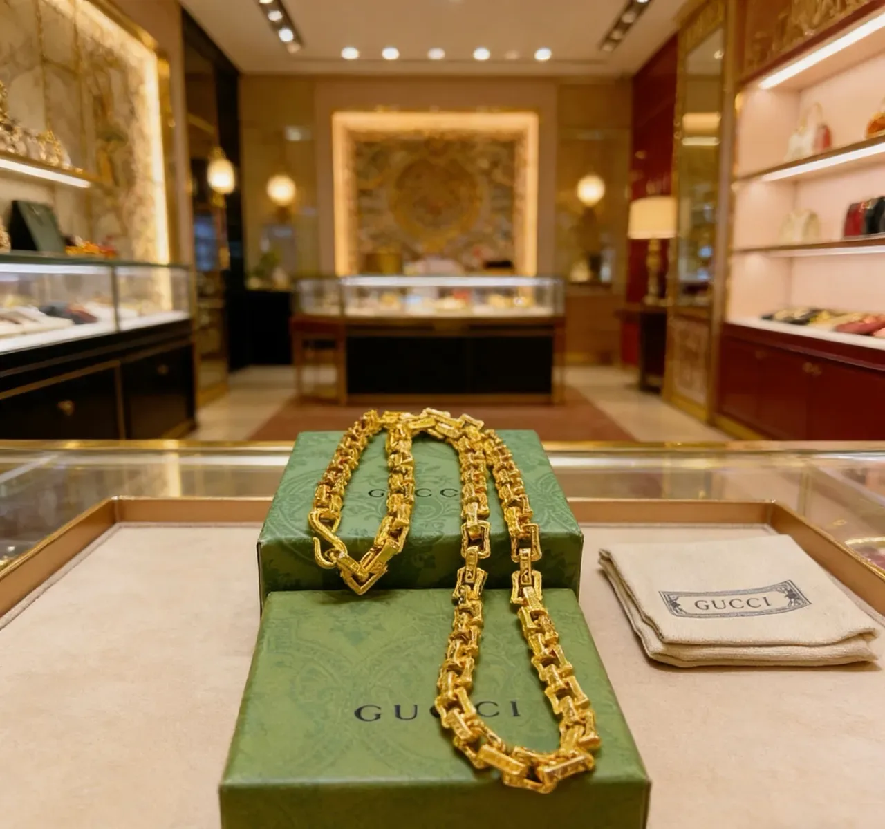 Gucci Link to Love Gold Oversized Chunky Necklace 7