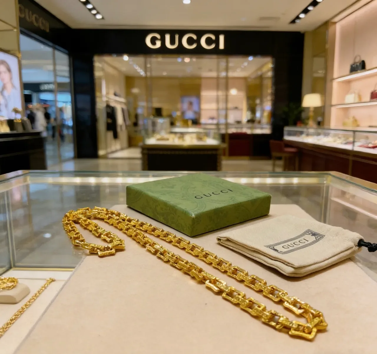 Gucci Link to Love Gold Oversized Chunky Necklace 9