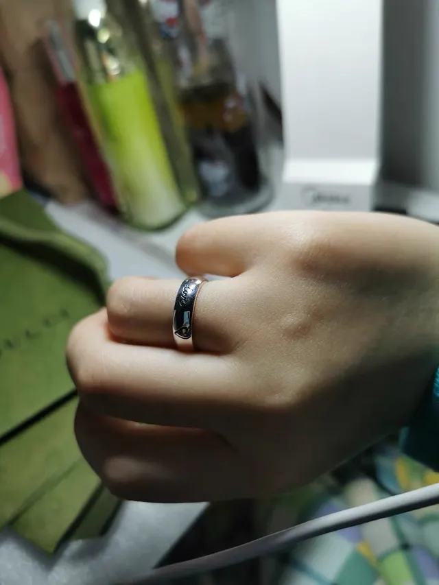 Gucci Love Ring Silver Green Polished Engraved Interlocking G Logo Ring 8