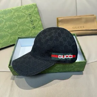 Gucci Monogram Canvas Web Stripe Baseball Cap
