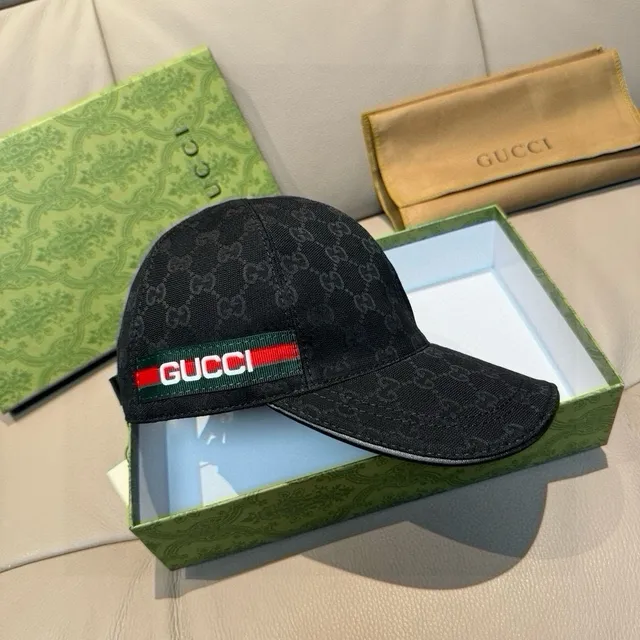 Gucci Monogram Canvas Web Stripe Baseball Cap 6