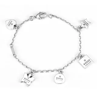 Gucci Multi-Charm Silver Chain Bracelet