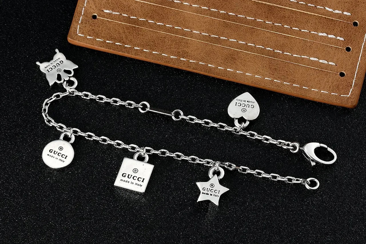 Gucci Multi-Charm Silver Chain Bracelet 2