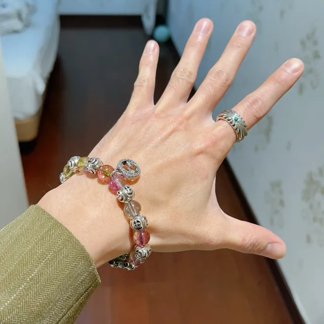 Gucci Multicolor Silver Beaded Stretch Bracelet 4