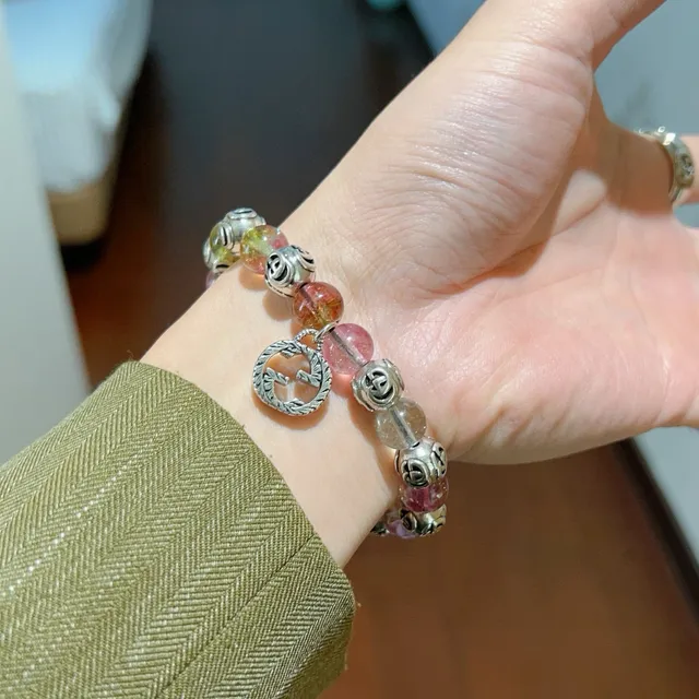 Gucci Multicolor Silver Beaded Stretch Bracelet 7