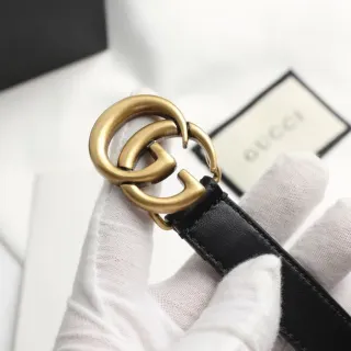 Gucci Ophidia Black Gold Interlocking G Buckle Antique Hardware Leather Belt