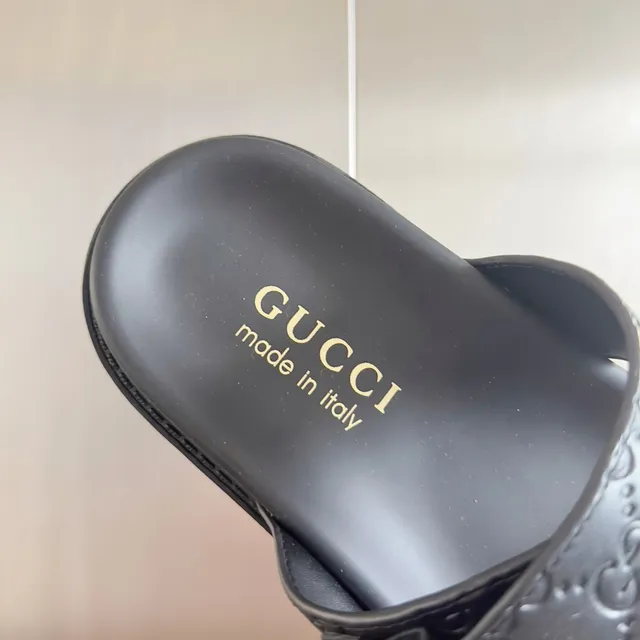 Gucci Ophidia Black Gray Double-Strap Slide GG Monogram Canvas Sandals 2