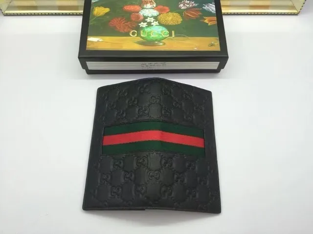 Gucci Ophidia محفظة طويلة سوداء وخضراء مطبوعة GG Monogram تفاصيل شريط ويب 6