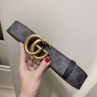 Gucci Ophidia GG Monogram Canvas Interlocking G Buckle Leather Belt