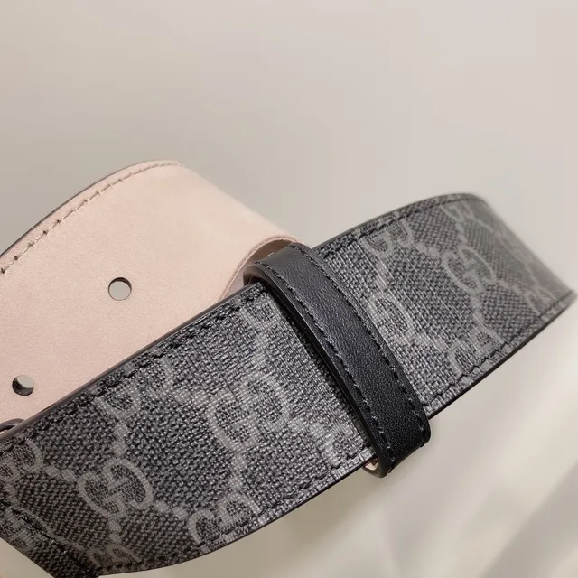 Gucci Ophidia GG Monogram Canvas Interlocking G Buckle Leather Belt 2