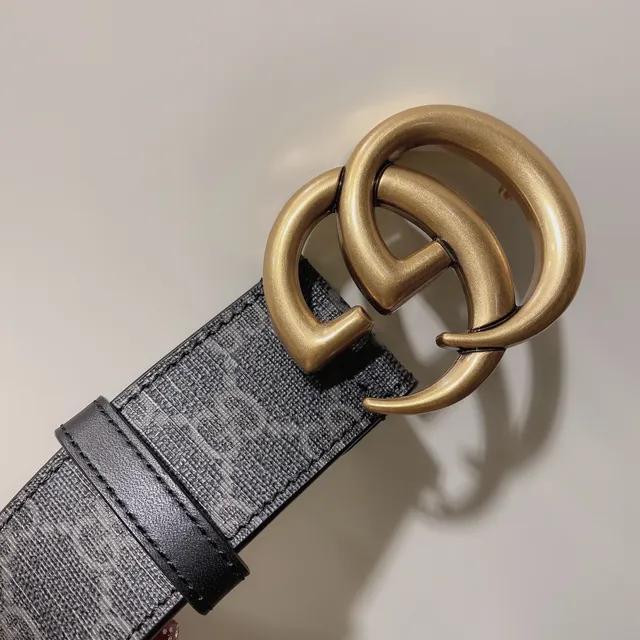 Gucci Ophidia GG Monogram Canvas Interlocking G Buckle Leather Belt 6