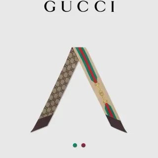 Gucci Ophidia GG Monogram Web Stripe Silk bufanda